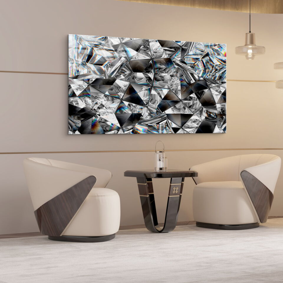 Kristal Görünümlü Soyut Tablo – Modern ve Parlak Duvar Dekoru | CF0638