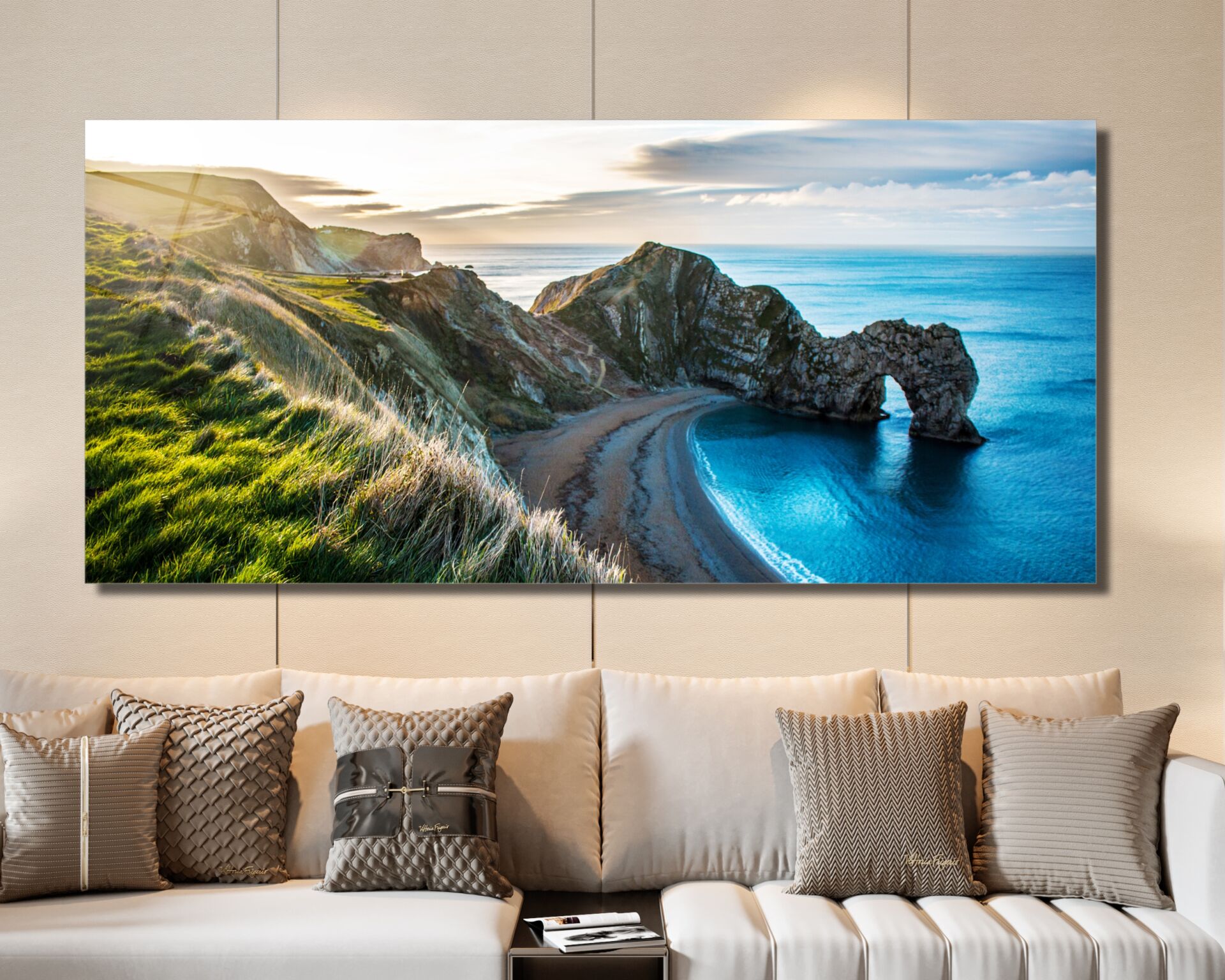 Durdle Door Doğal Kıyı Manzarası - Yüksek Çözünürlüklü Cam Tablo | CF0026