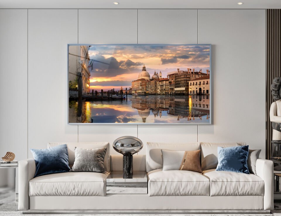 Venedik Grand Kanal ve Santa Maria Bazilikası Cam Tablo | CF0030