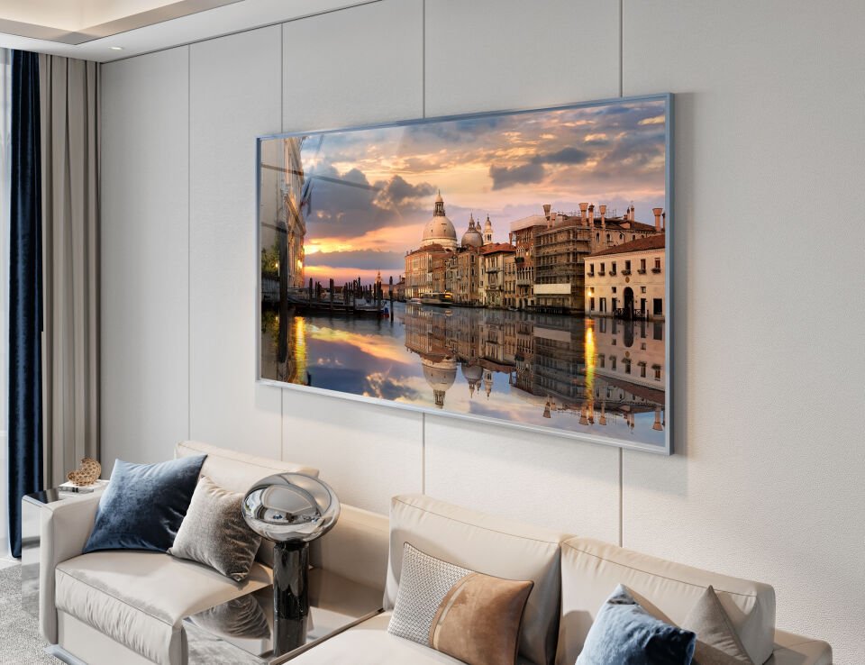 Venedik Grand Kanal ve Santa Maria Bazilikası Cam Tablo | CF0030