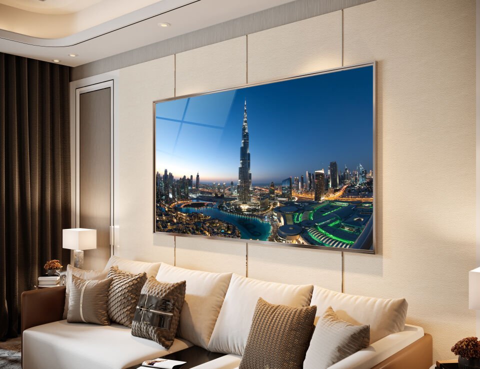 Dubai Gecesi Cam Tablo – Burj Khalifa’nın Işıltısıyla Şehre Yüksekten Bakış | CF0174
