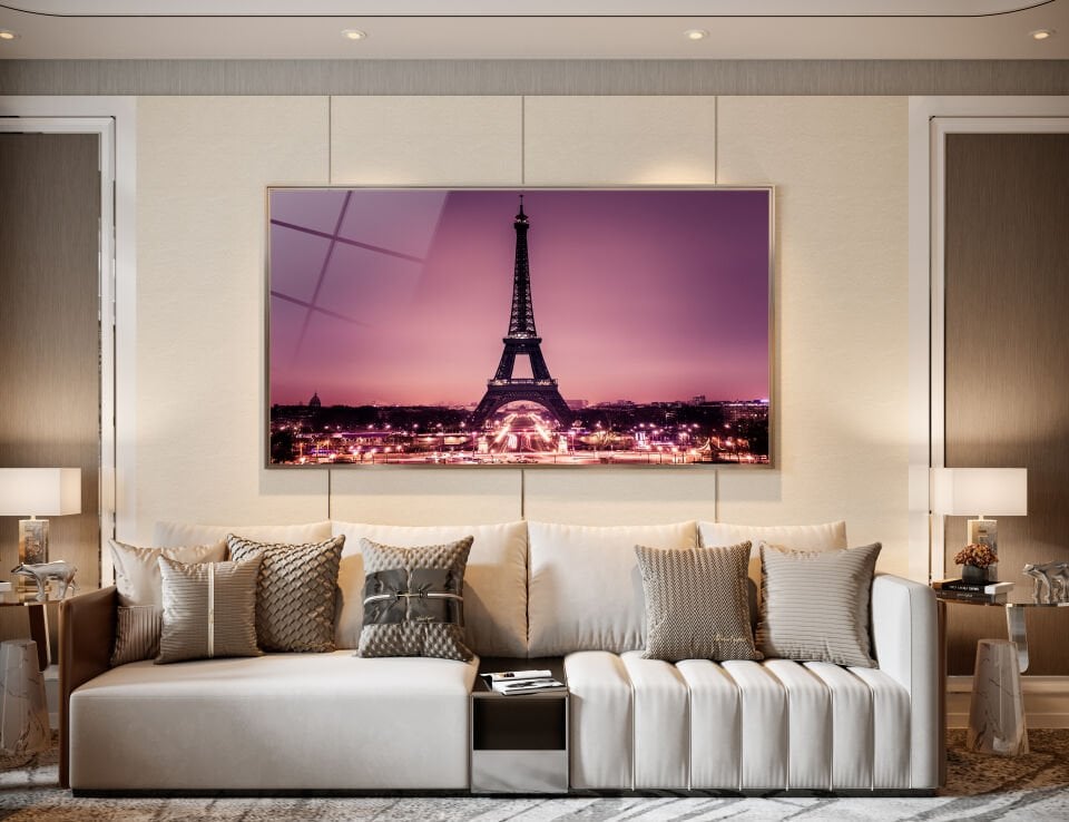 Paris Gecesi Cam Tablo – Eyfel Kulesi'nin Romantik Işıltısı | CF0175
